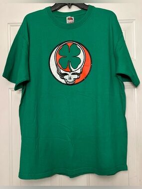 Vintage Grateful Dead Shamrock Steal Your Face Graphic T-Shirt - XL - Deadhead
